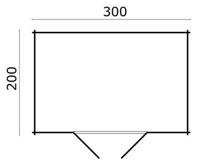 Log cabin - Garden shed Minimodern B300xD200 cm.