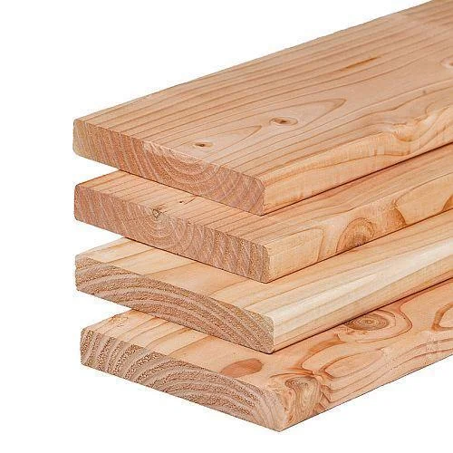 Douglas rondom glad geschaafd 2.5x19.5x300 cm. Vlonderplank.