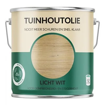Bio-Based Olie. Tuinhout. Licht Wit. 2500ML