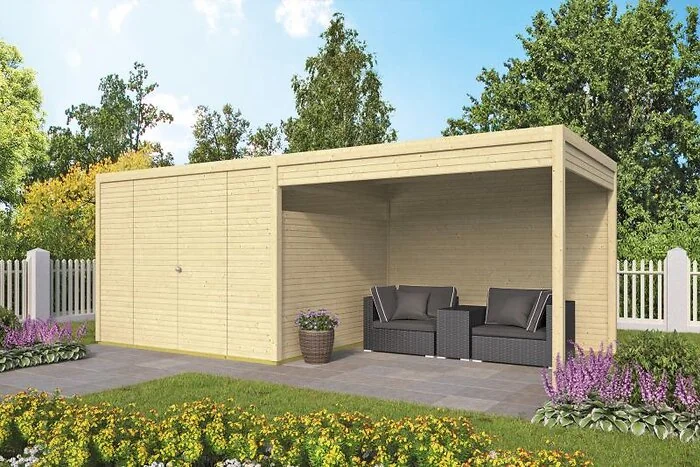 Log cabin - Rosanne summerhouse with canopy 300 + 298x250cm