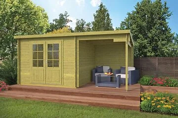 Blokhut - Tuinhuis Dora Groen 300+ 200x300