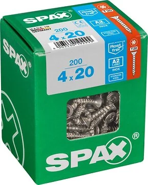 SPAX T-STAR plus A2 roestvrij 4x20 L 200 stuks
