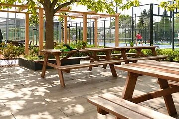 Picknicktafel Hardhout Comfort L180xB160xH75 cm.