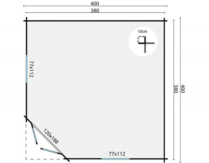 Lotte summerhouse B400xD400 cm. 