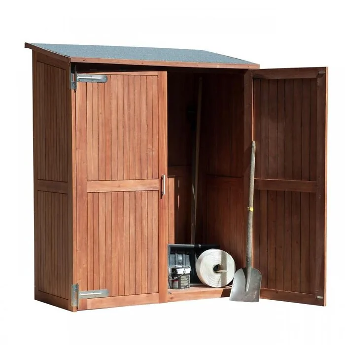 Garden Cabinet Montevideo Hardwood B145xD65xH185-173 cm.