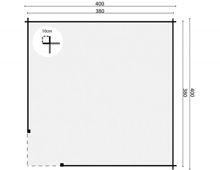 Log cabin gazebo Marit B400xD400 cm. 