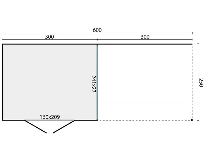 Log cabin - Rosanne summerhouse with canopy 300 + 298x250cm
