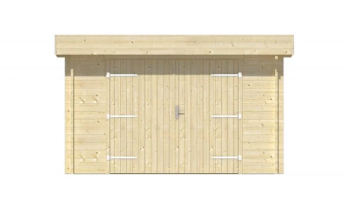 Garage Marketta With Flat Roof Untreated Spruce 380x536cm