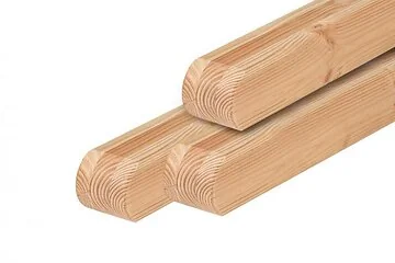Douglas paal 8,8 x 8,8 gedroogd, geschaafd