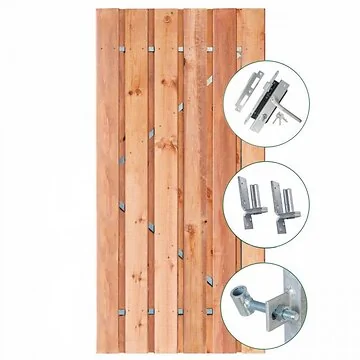Tuindeur Red Class Wood Privacy – Inclusief RVS Slot en Ophangsysteem