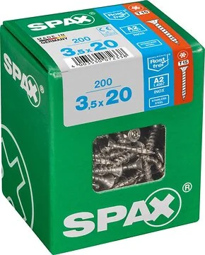 SPAX T-STAR plus A2 roestvrij 3,5x20 L 200 stuks