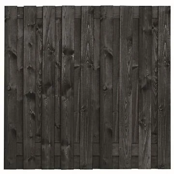 Tuinscherm Koblenz 180x180 cm – Zwart Gespoten – RVS Geschroefd – 17+2 Planken
