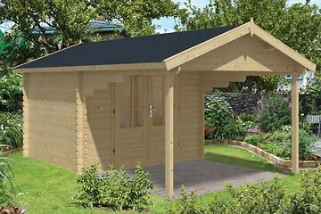 Blokhut - Tuinhuis Georg Met Overkapping B300xD260 cm. 