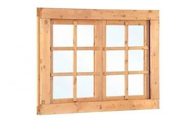 Douglas dubbel draairaam 6-ruits B1252xH900mm (buitenwerkse maat) incl. 2 soorte