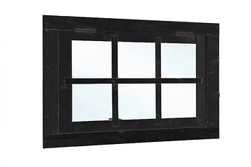 Vuren uitzetraam 6-ruits zwart gespoten B900xH700mm