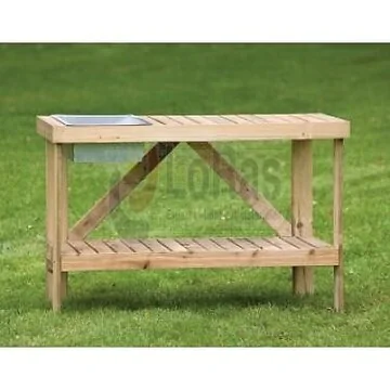 Luxe werkbank met zinken bak B122xD46xH82 cm.
