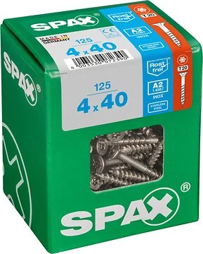 SPAX T-STAR plus A2 roestvrij 4x40 L 125 stuks