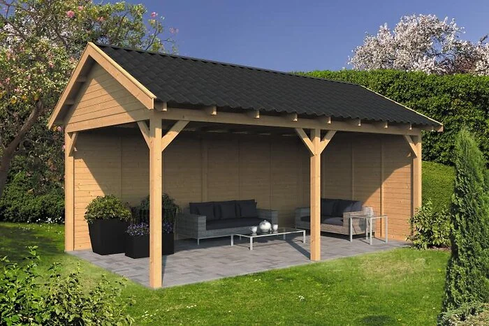 Planed Larch/Douglas saddle roof Hamar XL Type 2