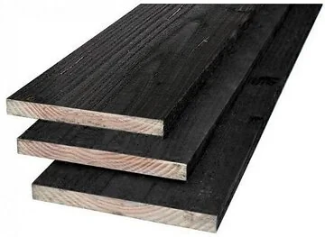 Douglas fijnbezaagd zwart geimpregneerd 3.2x20x500 cm.
