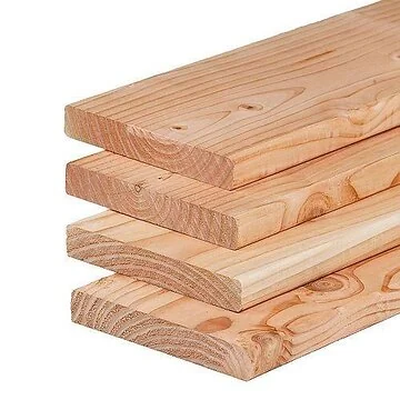 Douglas steigerhout 2-zijdig geschaafd 2.8x17.5x400 cm. Per 50 stuks.