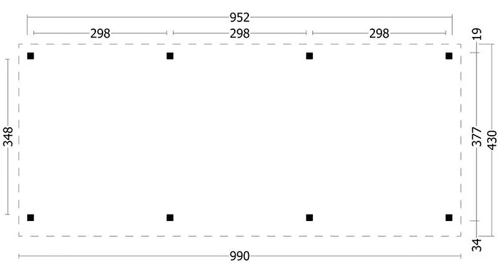 Planed Larch/Douglas Flat Roof Olso XL Type 5