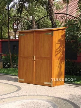 Tuinkast Montevideo Hardhout B145xD65xH185-173 cm.