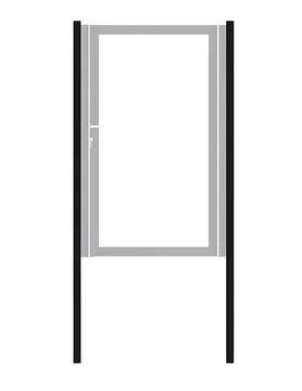 Poortpalen staal (set 2 stuks), zwart gepoedercoat, fijnstructuur