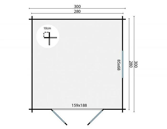 Log cabin - Halvar summerhouse B300xD300 cm. 