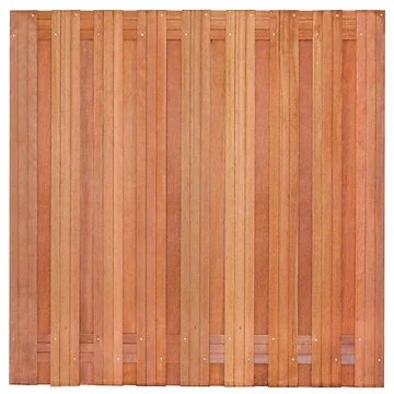 Tuinscherm Harlingen Hardhout  H180x180 cm - 17 + 2 Planks Geschaafd