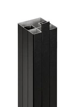 PuraFence aluminium paal incl. paalkap 7,5 x 7,5 x 300 cm, zwart