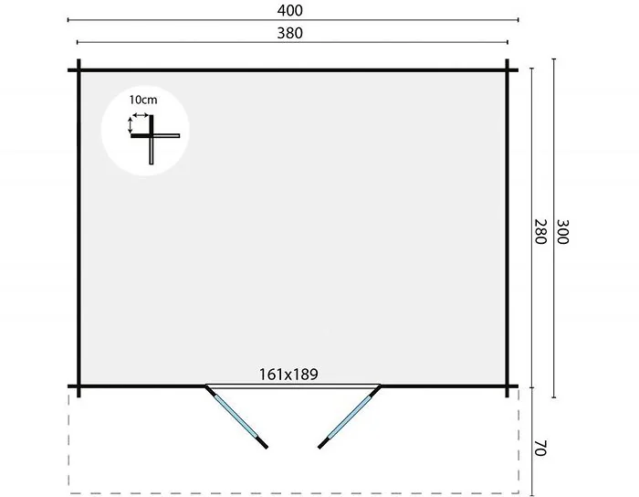 Log cabin - garden house Murcia 400 x 300cm