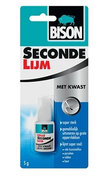 Bison secondelijm met kwast -5gr/flacon kaart
