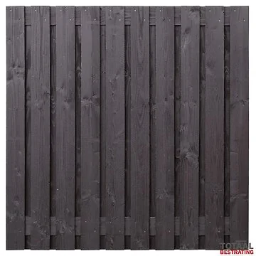 Tuinscherm Marlies 180x180 cm – Zwart Geïmpregneerd– 19+2 Planken