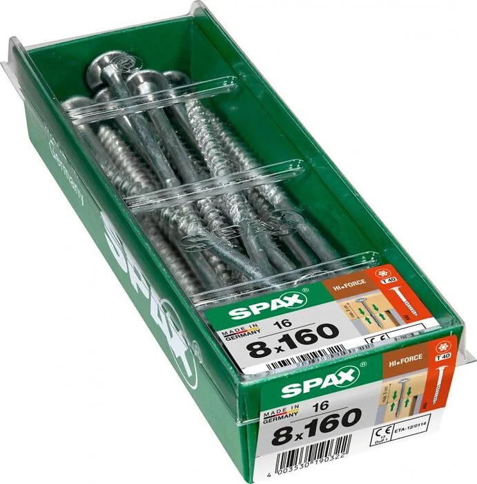 SPAX HI.FORCE WIROX 8x160 STK 16 stuks