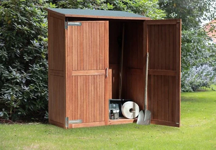 Garden Cabinet Montevideo Hardwood B145xD65xH185-173 cm.