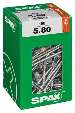 SPAX T-STAR plus WIROX 5x80 XXL 150 stuks