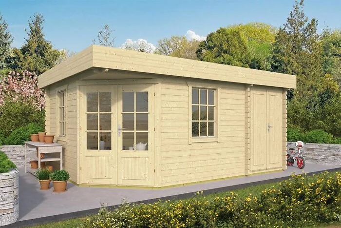 Log cabin - garden house Helge 350 + 150x350cm
