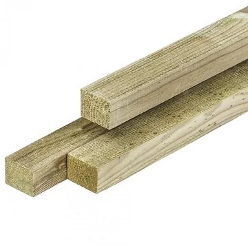 Timmerhout geschaafd geimpregneerd grenen 2.8x3.6x180cm (ronde hoeken)