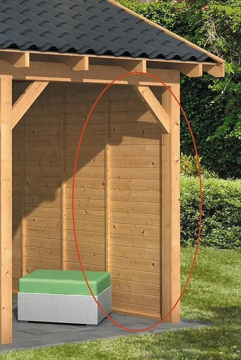 Planed Larch/Douglas Black Saddle Roof Hamar L Type 2