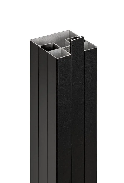 PuraFence aluminium paal incl. paalkap 7,5 x 7,5 x 250 cm, zwart
