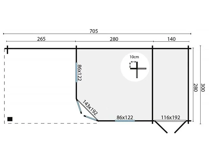 Olson summerhouse with roof 705x300