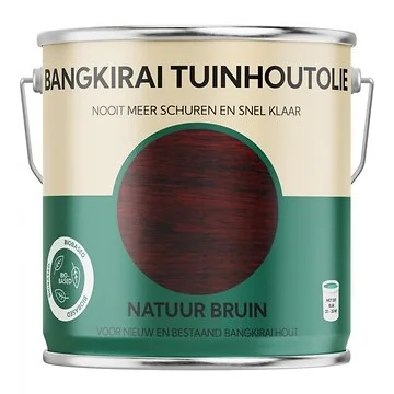 Bio-Based Olie. Bangkirai Tuinhoutolie. Natuur Bruin. 2500ML
