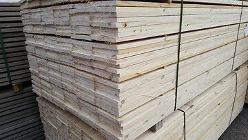 Nieuw steigerhout. 2x19.5x250 cm. Per 50 stuks. - Extra dunne uitvoering.***