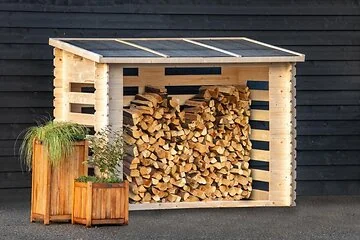 Openhaard Hout Berging. Afmeting B238xH115CM