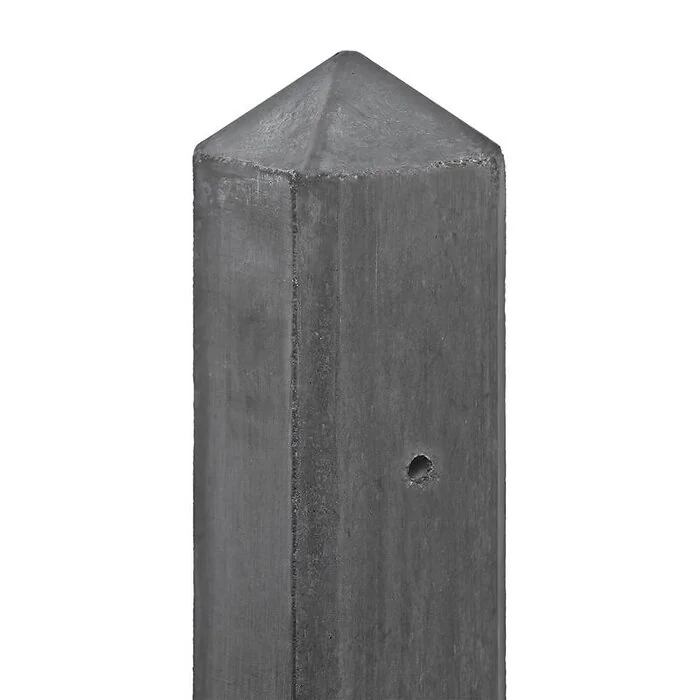 BertonÂ©-motif post anthracite diamond head 10x10x280cm with cable grommet