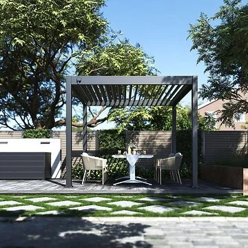 Tuindeco Advance line vrijstaande aluminium overkapping 300 x 300 x 255 cm antra