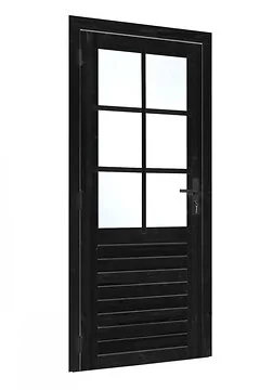 Enkele glas deur zwart gespoten 100 x 205 cm
