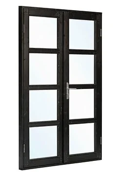 Deur Dubbel Met Raam Modern RS Vuren 145 x 210 CM Zwart