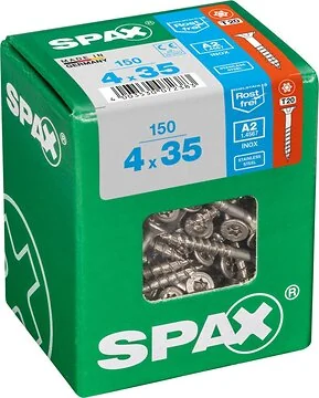 SPAX T-STAR plus A2 roestvrij 4x35 L 150 stuks