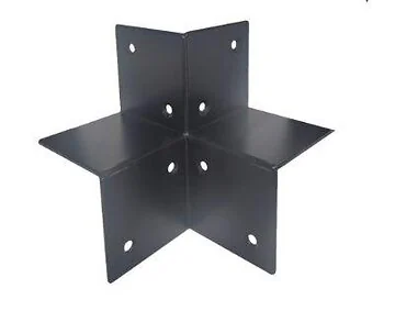 Pergola Hoekverbinding Zwart gecoat drieweg 145x145mm voor palen 150-200mm.